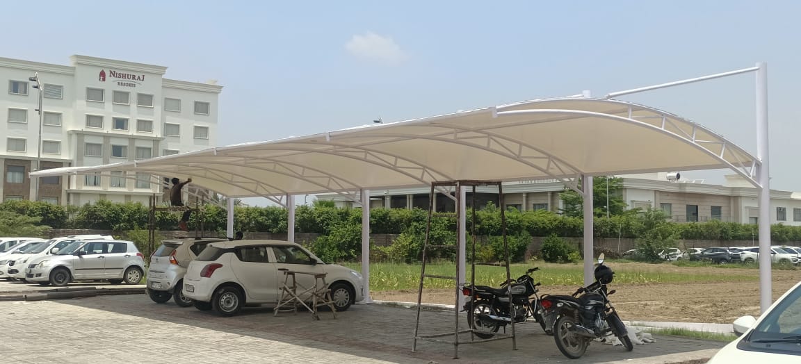 Car parking tensile Tensile fabric shed
